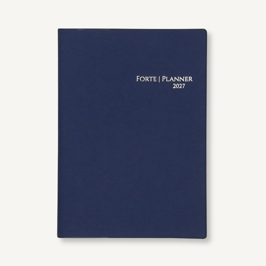 2027 Planner | Forte Planner Classic Navy A5 Size Monthly, Weekly, and Journal Integrated, 5 Colors in Total, Starts December 2026